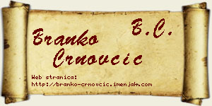 Branko Crnovčić vizit kartica